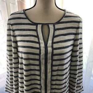 Max studio  weekend dress gray/white stripe SZ L